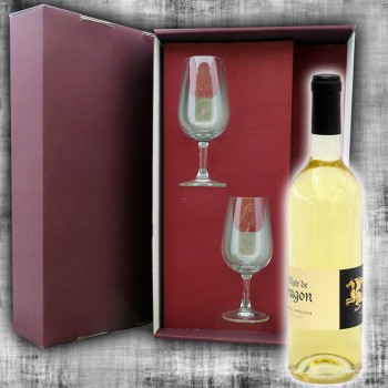 Coffret Hydromel Elixir de Dragon 75cl et 2 verres à vin