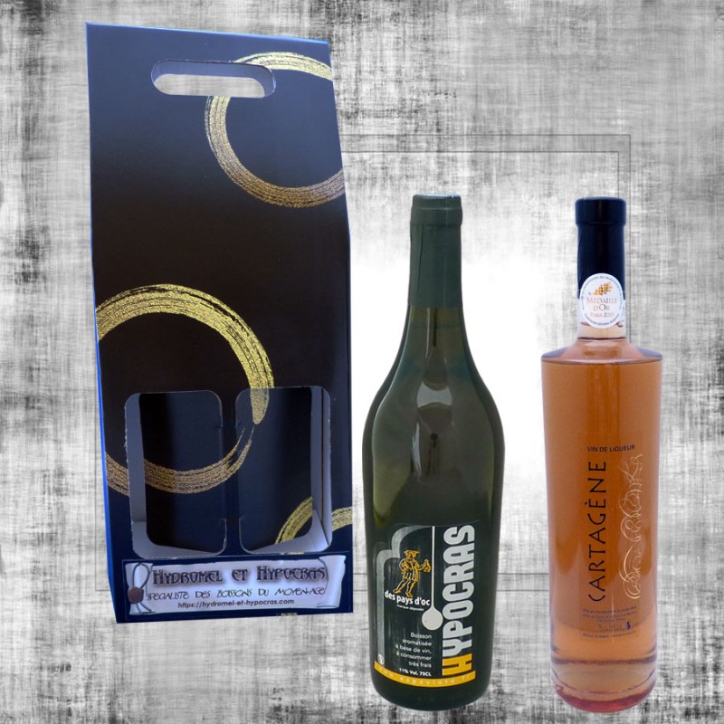Coffret cadeau 2 Hypocras blanc et cartagène 75cl