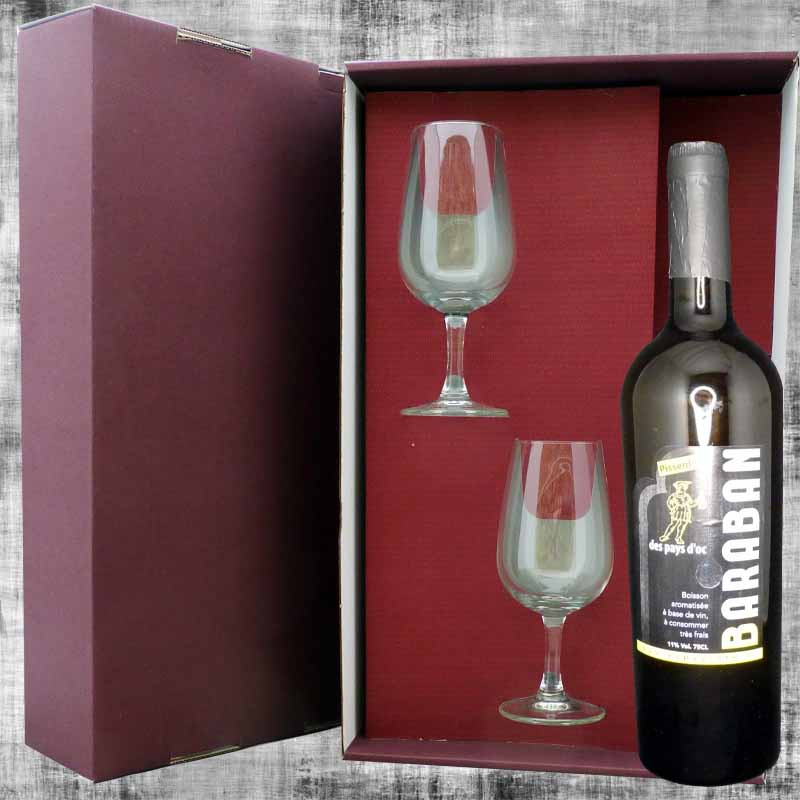 Coffret  Baraban et 2 verres de dégustation