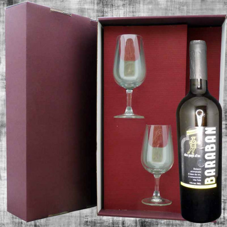 Coffret  Baraban et 2 verres de dégustation