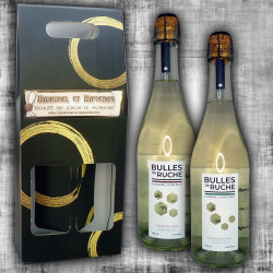 Coffret Cadeau 2 bulles de Ruche Extra Brut Litchi et Tilleul 75cl