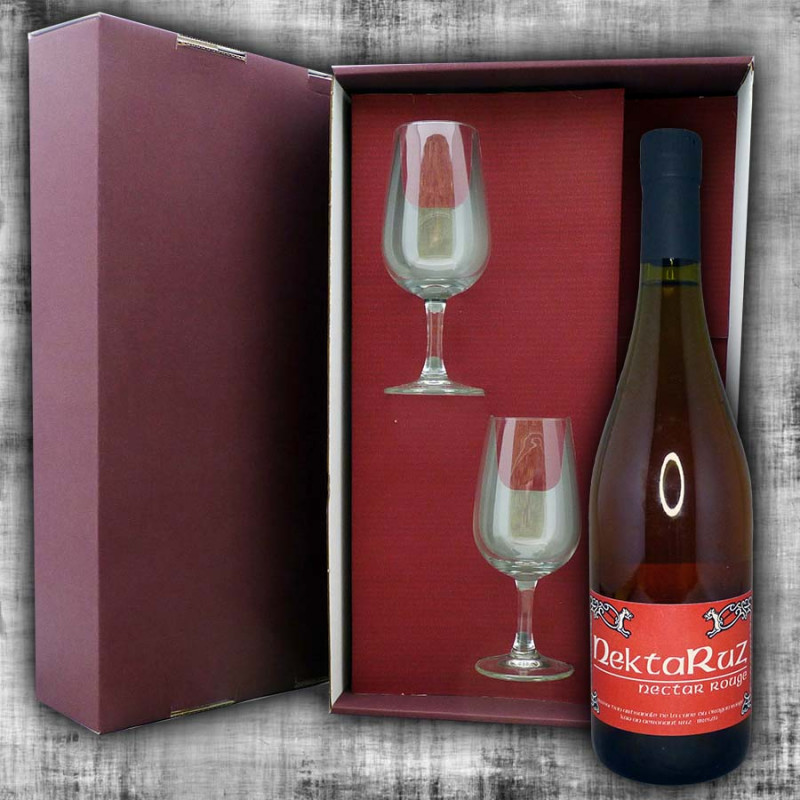 Coffret cadeau Chouchen Nektaruz 75cl et 2 verres de dégustation